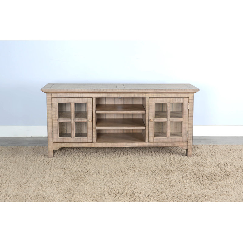 Crédence de rangement en bois massif Brijette, Naturel