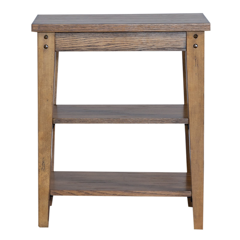 Laron 2-Shelf Wood End Table, Oak