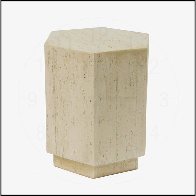 MGO Hexagonal Archaistic Side Table with Vintage Charm and Versatile Use