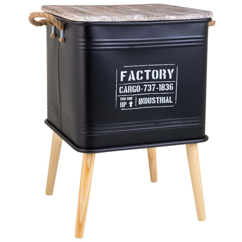 Aithana 41cm W Metal Bedside Table, Black
