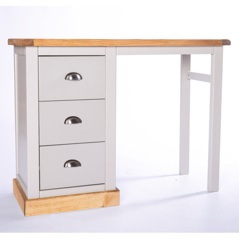 Brice Writing Desk, Grey/Wood, Chrome