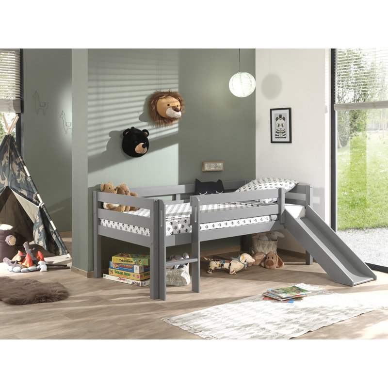 Pino European Single (90 x 200cm) Convertible Loft Bed Bed by Vipack, Grey