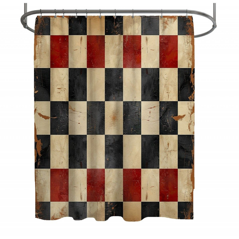 Abstract Art Geometric Shower Curtain, 93"H x 70"W