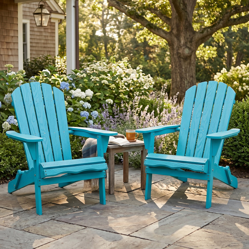Ensemble de 2 chaises Adirondack d'extérieur Abril, Blue