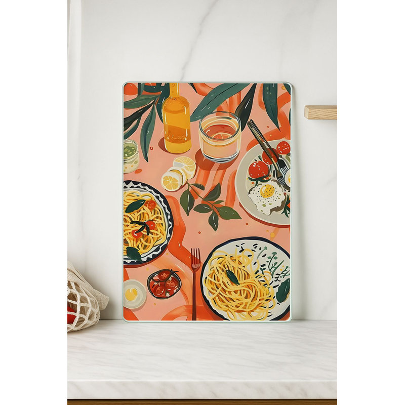 Durable Tempered Glass Cutting Board, 7.9 x 11.8 inches | 100% Antibacterial, Non-Slip Silicone Feet | Easy Clean Surface, Perfect for Food Prep & Kitchen Use, Not Dishwasher, Microwave, or Oven Safe
