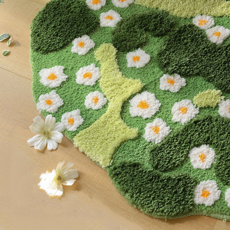 Tapis de salle de bain vert Moss