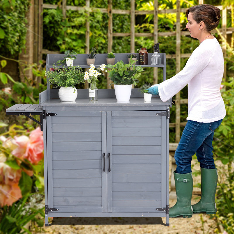 Banc de rempotage en bois Smayan