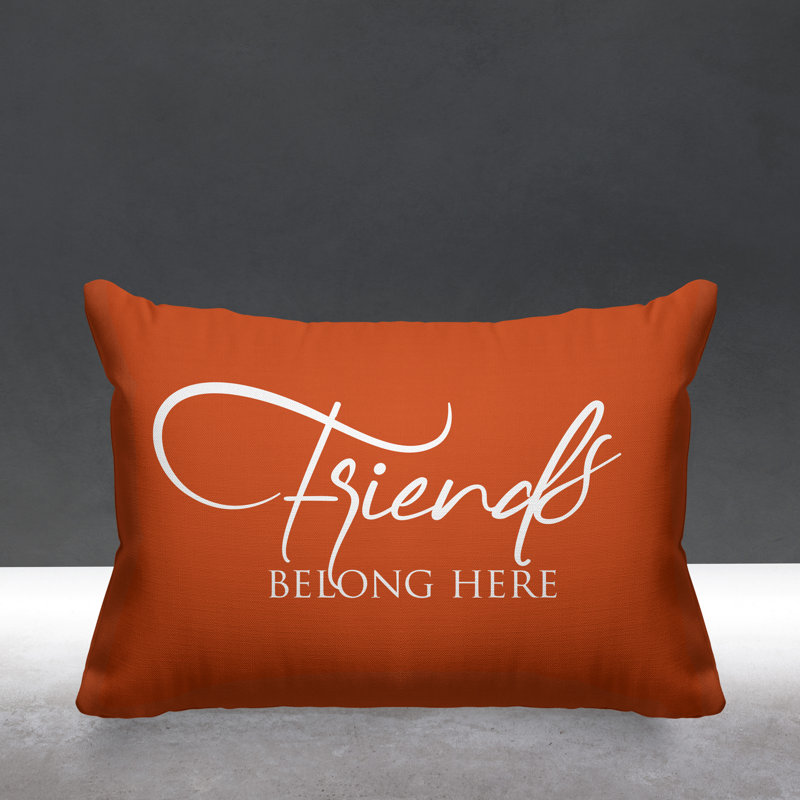 Housse et insert de coussin rectangulaire Aspire Friends Belong Here, Orange