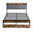 King Bed Frame With Led Lights And Remote, Storage Headboard, 2 Drawers, Charging Station, Grey, No Box Spring, Straightforward Setup, Modern Bedroom Style, Metal Structure For Strength, Noise --370893796