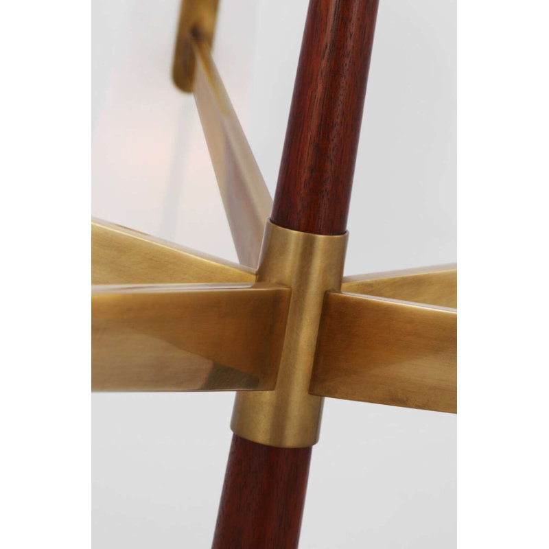 Olina 5 - Light Chandelier, Hand Rubbed Antique Brass/Mahogany