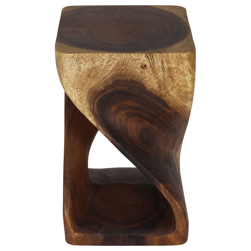 Amardev Solid Wood End Table, Brown, 20" H x 12" W x 12" D
