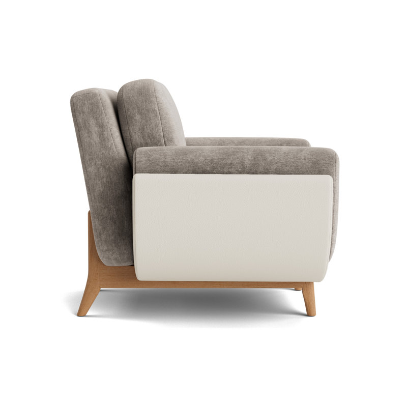 Regatta Chair, Vintage Chenille - Mink/Greenwich Leather - Cream, Natural