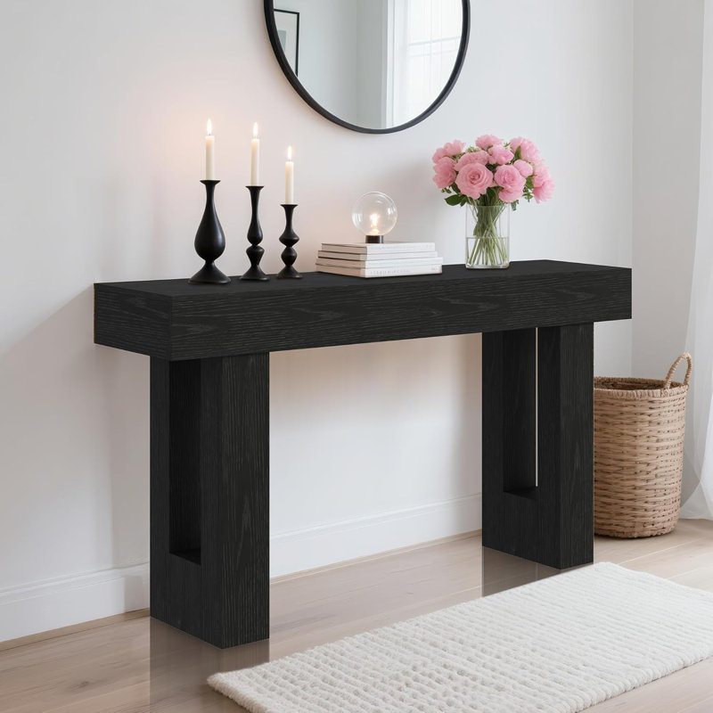63 Inch Farmhouse Console Table, Entryway & Hallway Foyer Table with Storage