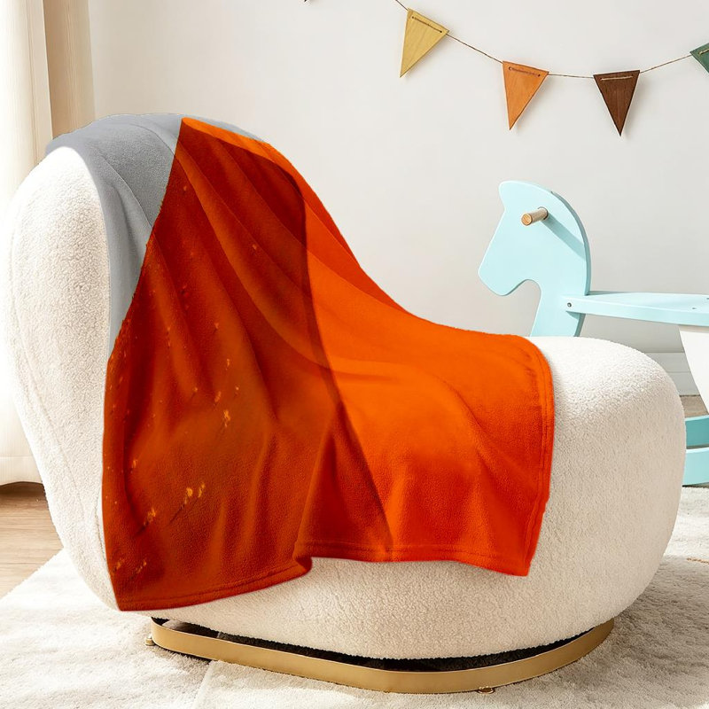 Jeté en molleton orange ultra doux en flanelle, imprimé désert du désert de sable du sud, Throw 30" x 40"
