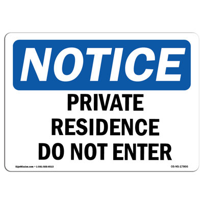 Signe de résidence privée