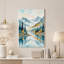 Art mural sur toile Misty Mountains and Pine Forest Reflection in Lake-1389817153