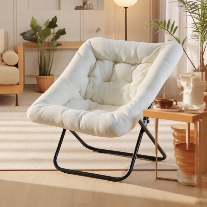 Chaise pliante rembourrée pour soucoupe, Blanc