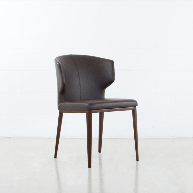 Chaise d'appoint rembourrée Belby, Brun, Noyers