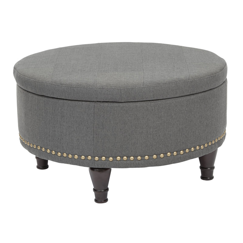 Repose-pieds rond avec rangement 32 po Emiljan, Anthracite