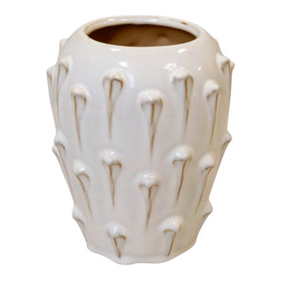 Small Cream Ceramic Bobble Vase