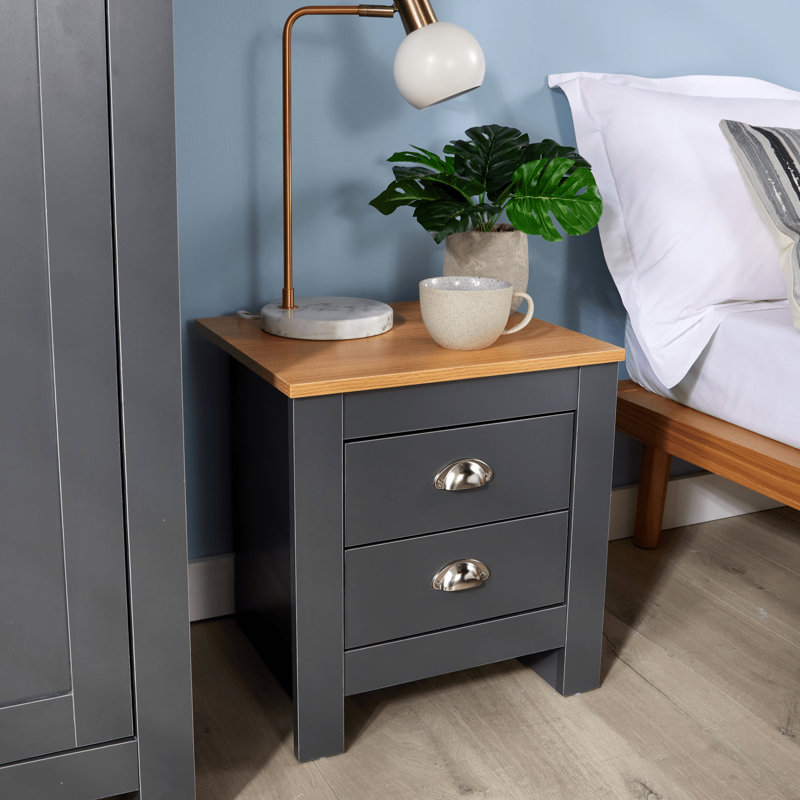 Claes Bedside Table, Graphite