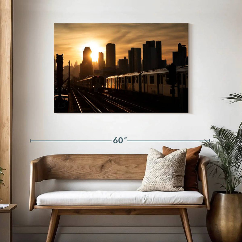 Coucher de soleil Sirci NYC Subway, H 30 po x l 45 po