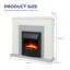 Castleton Fires & Fireplaces 110 cm W White Brass Electric Fireplace with 6824.28 BTU-102762061