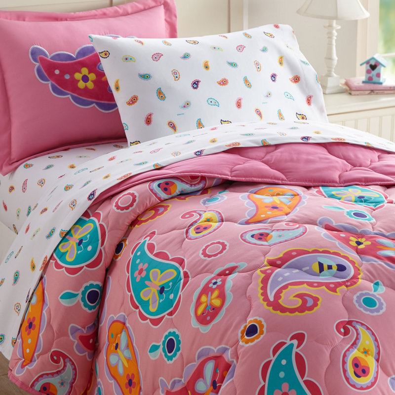 Ensemble de literie en microfibre 5 pièces avec édredon, taie d'oreiller et draps Wildkin