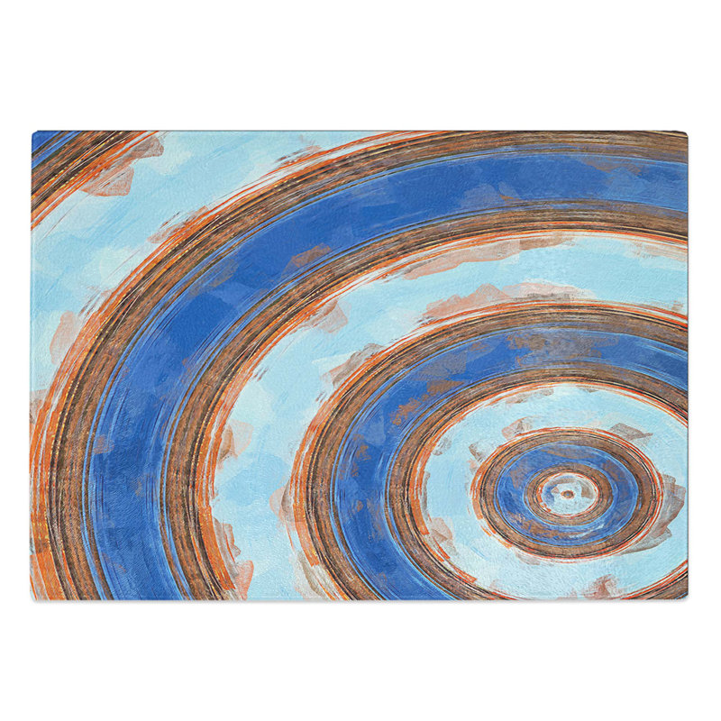 Tempered Glass Swirling Chopping Board, 39 cm W x 28.5 cm L