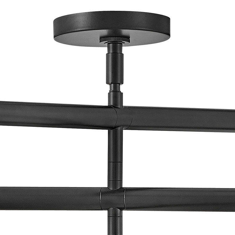 Jamir 6 - Light Dimmable Sputnik Modern Linear Chandelier, Black
