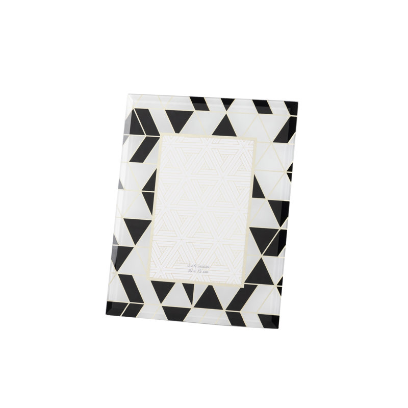 Foil Printing Glass Photoframe, 23 cm H x 18 cm W x 2 cm D