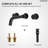 Wall Bathroom Faucet 3 Hole,Bathroom Sink Faucet with Drain Assembly, Matte Black-115761265