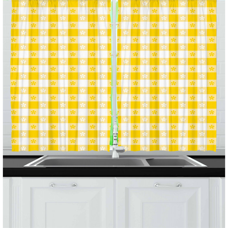 Floral Pointed Kitchen Curtain