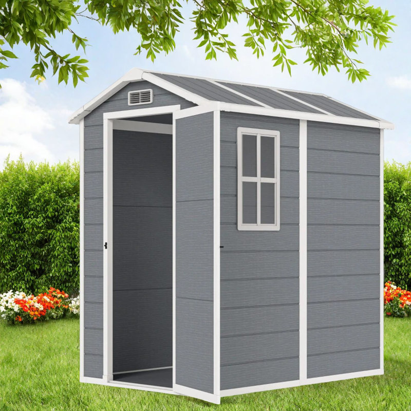Spacious Metal And Polyresin Sheds With Cottage Style Window Storage