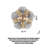 25.75" Golden Gray Metal Round Wall Clocks