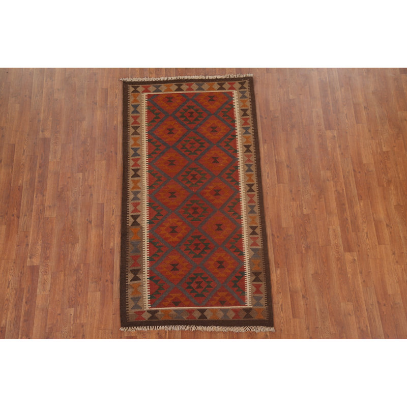 Geometric Kilim Oriental Runner Rug 3x7