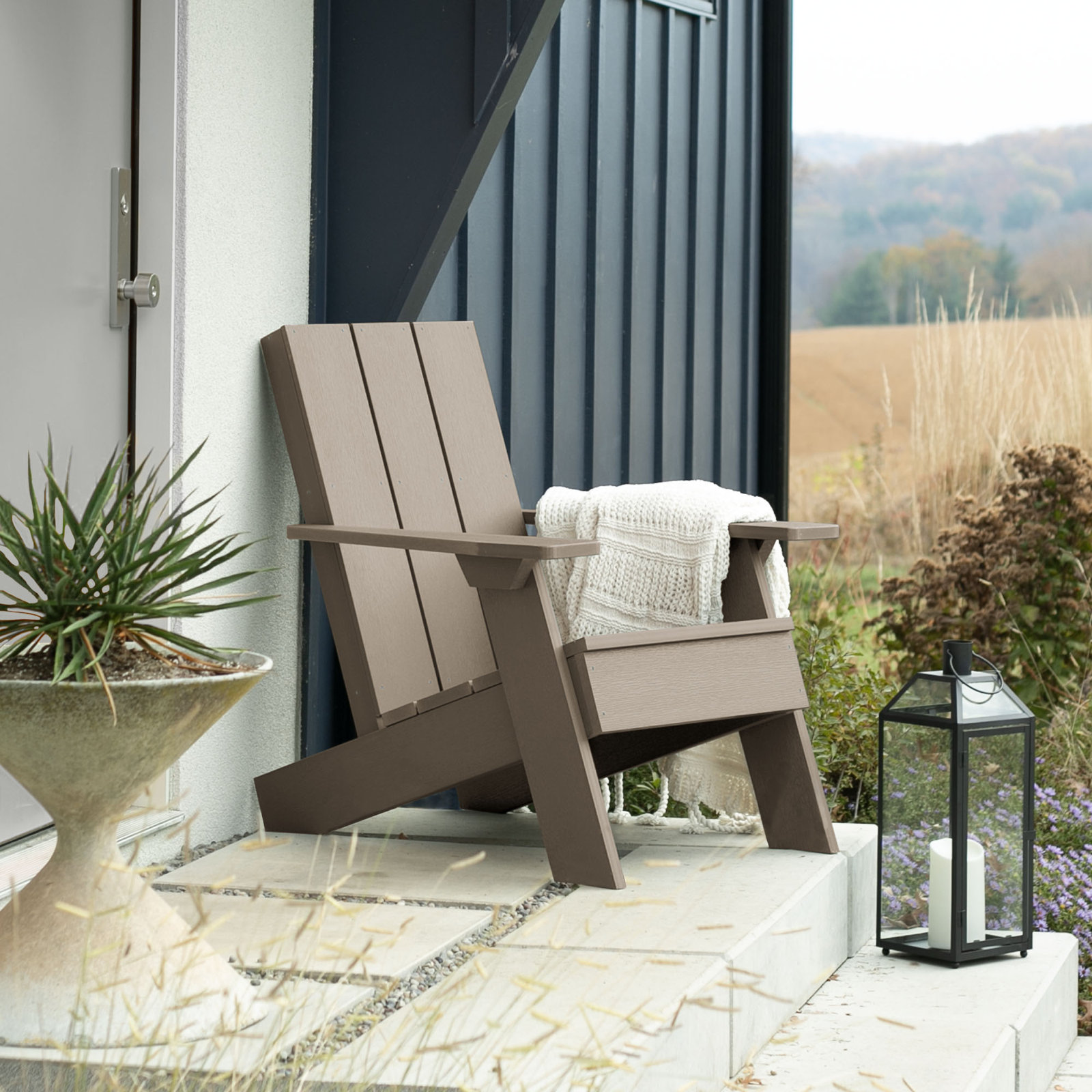 Byrnes Outdoor Adirondack Set, Woodland Brown