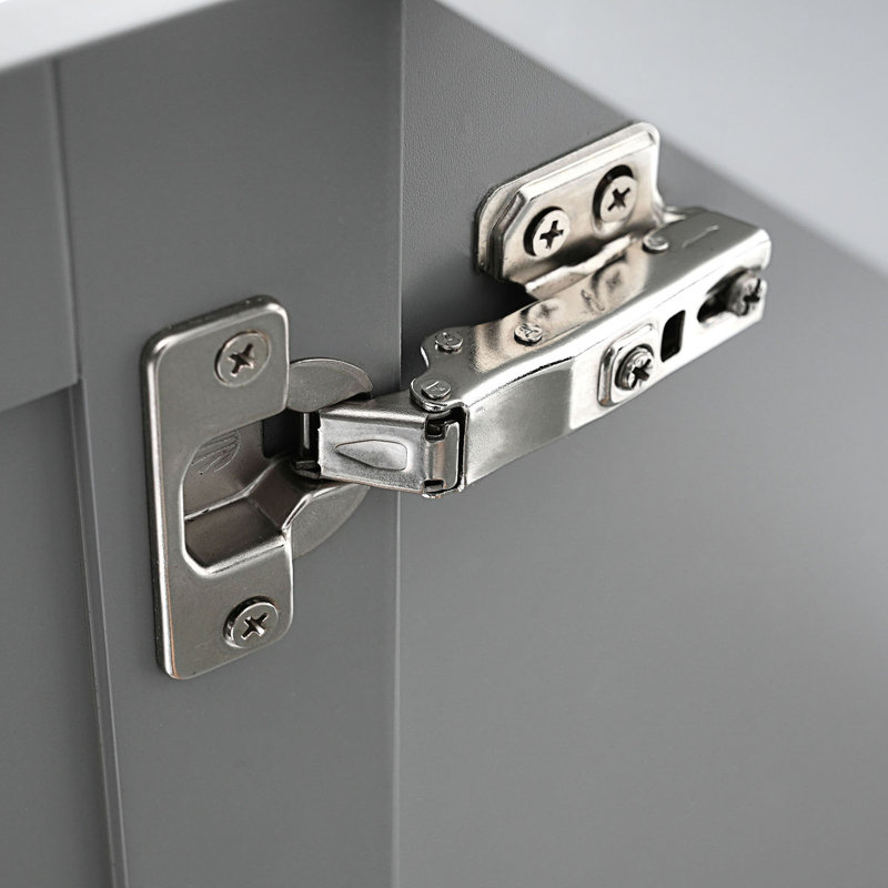 Meuble-lavabo autoportant de style Shaker avec lavabo, 4 tiroirs à fermeture en douceur et 2 portes à fermeture en douceur