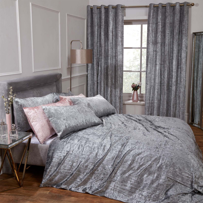 Solid Colour Duvet Cover Set with Pillowcases, Single Duvet Cover + 1 Standard Pillowcase, Silver