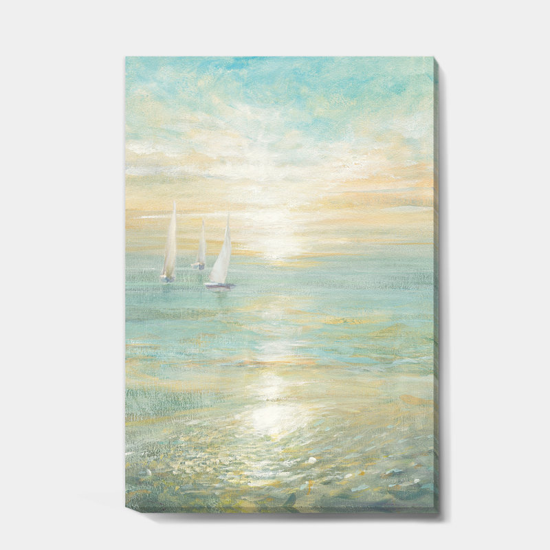 Sunrise Boat I - Reproduction d'art sur toile tendue, H 20 po x l 12 po x P 1po