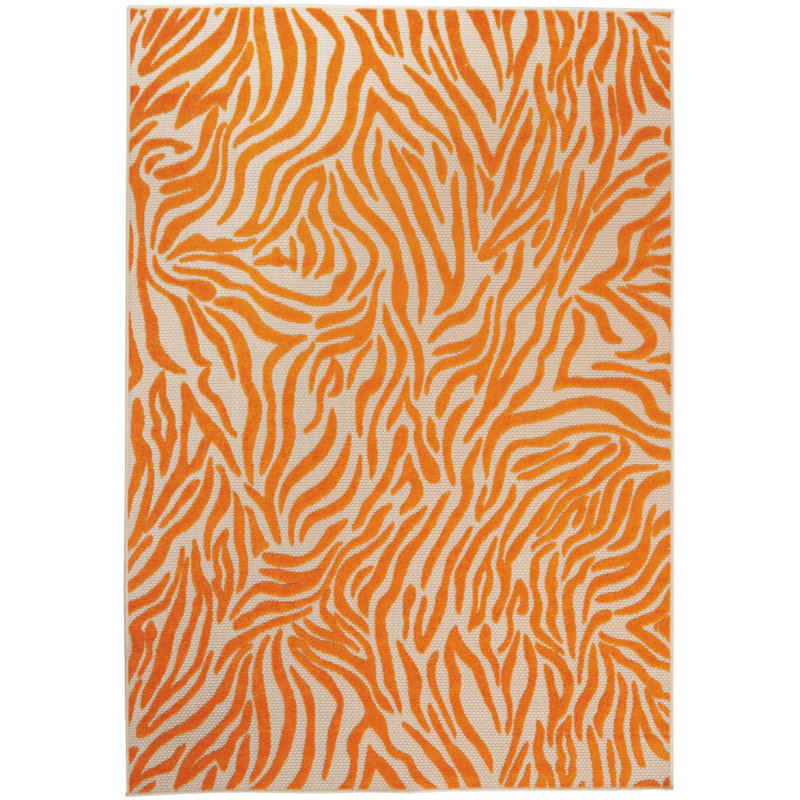 Tapis d'intérieur / extérieur orange Marazi, Rectangle 2 pi 8 po x 4 pi