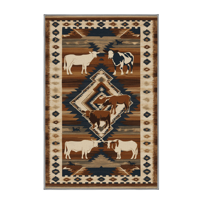  Tapis lavable Ranch Southwestern, Tapis de couloir 2 pi x 5 pi