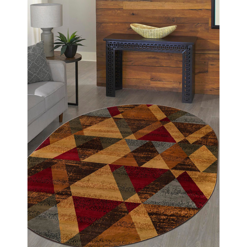Cafe Geometric Indoor Rug, Oval 7'10" x 10'