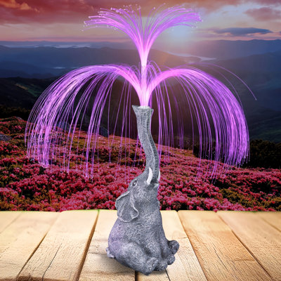Lampe de fontaine à sculpture d'éléphant solaire 1pc, parfaite pour décorer les jardins, les pelouses, les balcons, les porches et les étangs; Décoration extérieure distinctive et option de cadeau bien pensée.