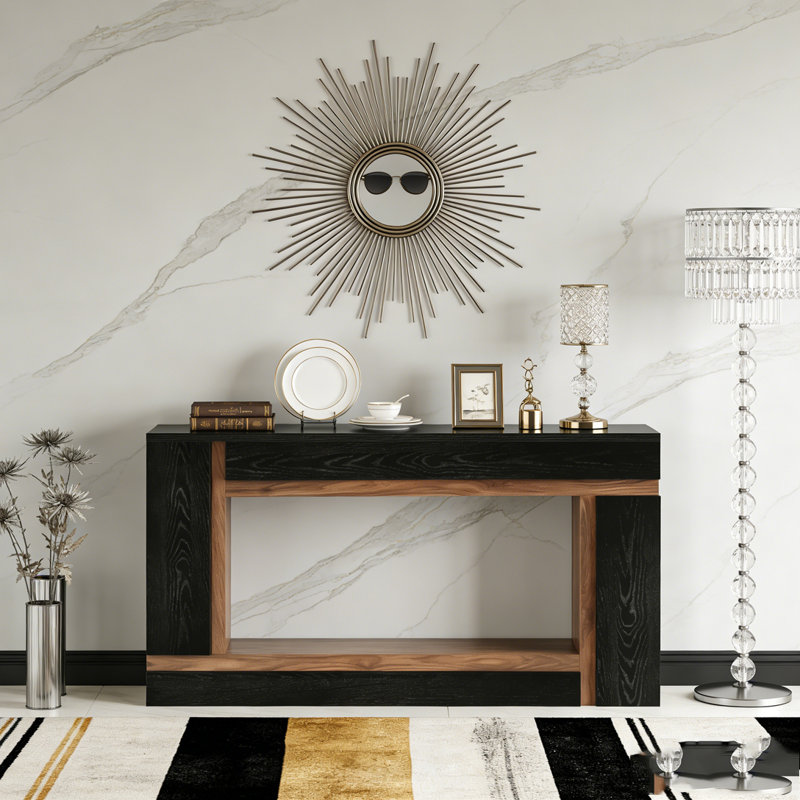 2-Tier Wooden Rectangular Sofa Hallway Table