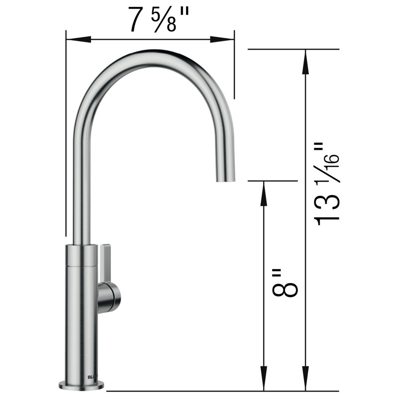 BLANCO AQUA Under Sink Water Filtration System + Culina II BEVERAGE Faucet PVD Steel, Stainless Steel