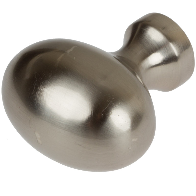 Ensemble de boutons ovales classiques de 1 1/8 po de longueur, Nickel satiné