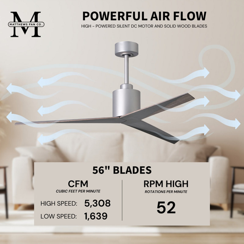 Eliza Outdoor Downrod Ceiling Fan, Brushed Nickel, Old Oak Tone