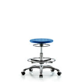 Huron Adjustable Height Ergonomic Lab Stool with Footring Pedestal Base
