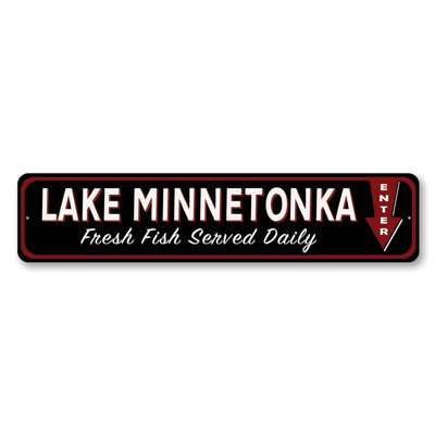 Fresh Fish Lake Aluminum Sign